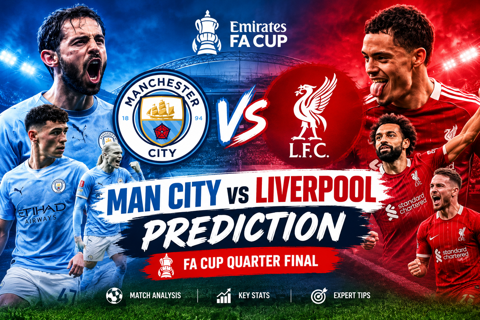 Manchester City vs Liverpool prediction and FA Cup quarter-final preview