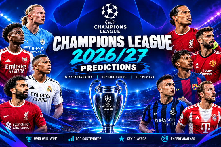 Champions League 2026-27 predictions and winner favorites featuring top European football clubs