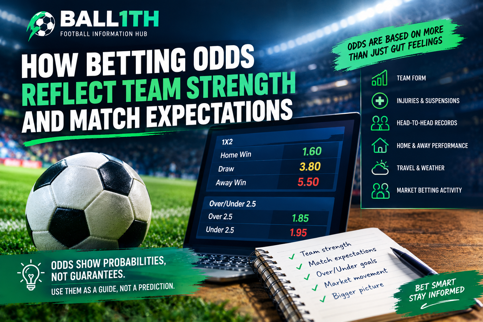 How betting odds reflect team strength and match expectations