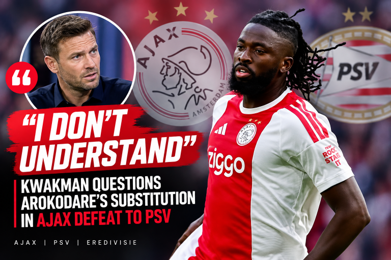 Kwakman questions Arokodare’s substitution in Ajax defeat to PSV