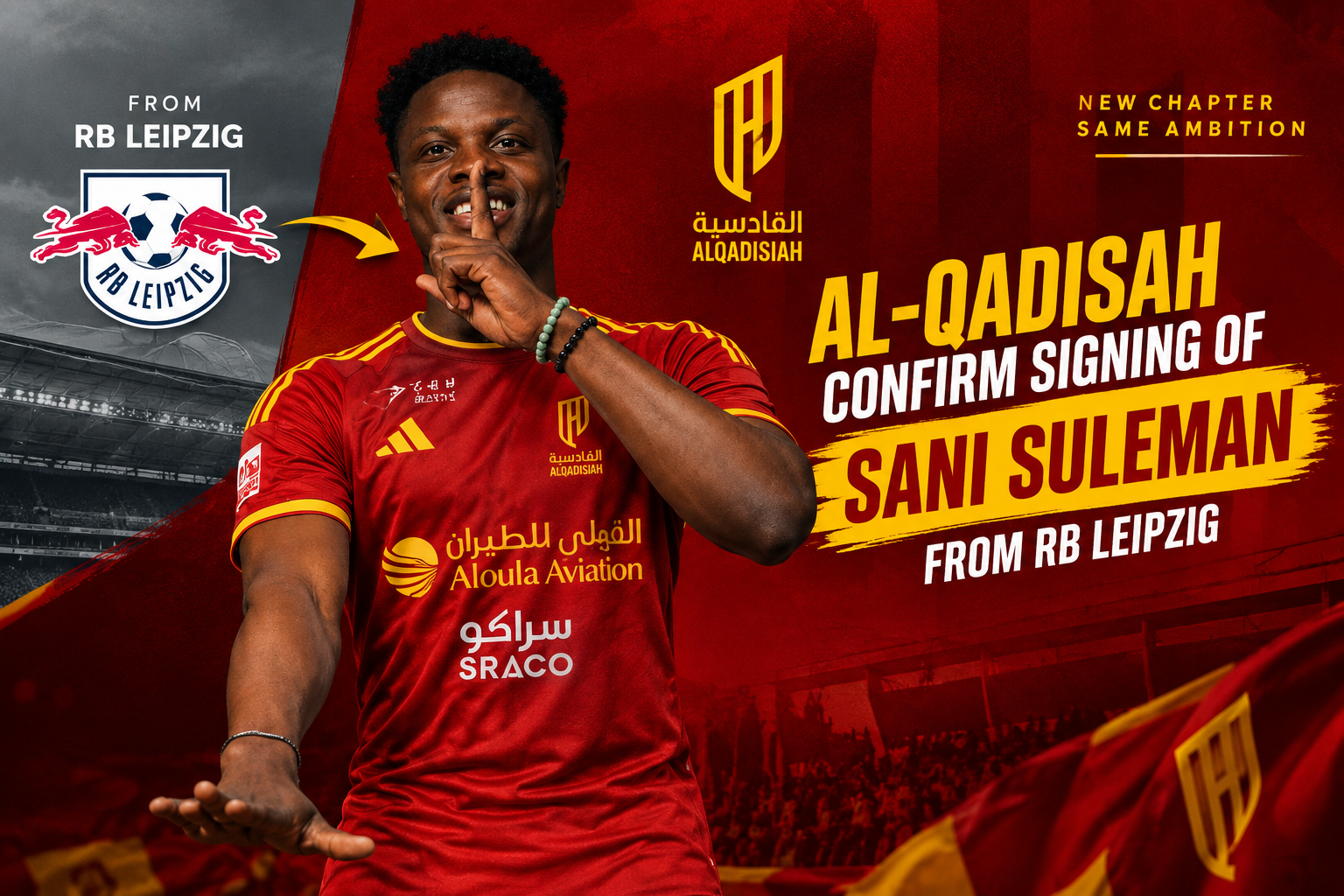 Sani Suleman Al-Qadsiah transfer from RB Leipzig