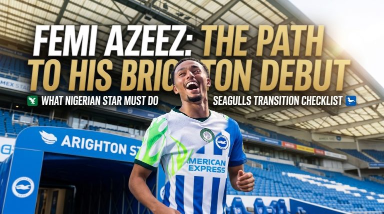 Femi Azeez Brighton debut Nigerian forward