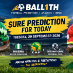 Sure prediction for today 29 September 2026 featuring Nigeria and AFCON football tips