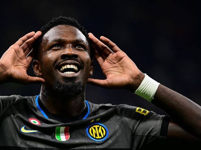 Marcus Thuram celebrates Inter Milan goal against Udinese