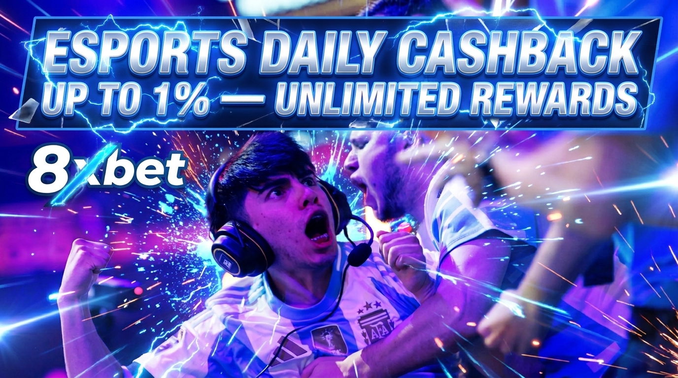 8XBET esports daily cashback up to 1 percent