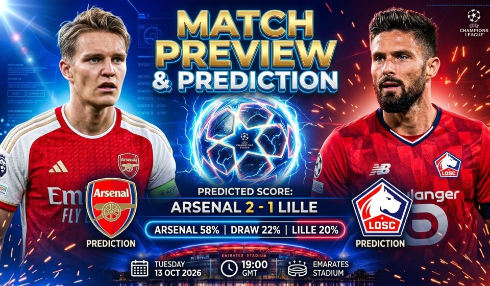 Arsenal vs Lille Champions League prediction and match preview