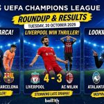 Champions League results on 20 October 2026 featuring PSG, Liverpool and Ademola Lookman