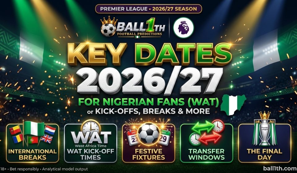 Premier League 2026/27 key dates and kick-off times for Nigerian fans
