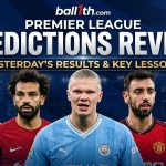 League predictions review showing Arsenal, Manchester United and Coventry City match results