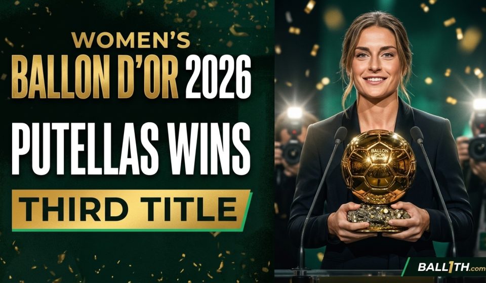Alexia Putellas celebrates winning the Women’s Ballon d’Or 2026